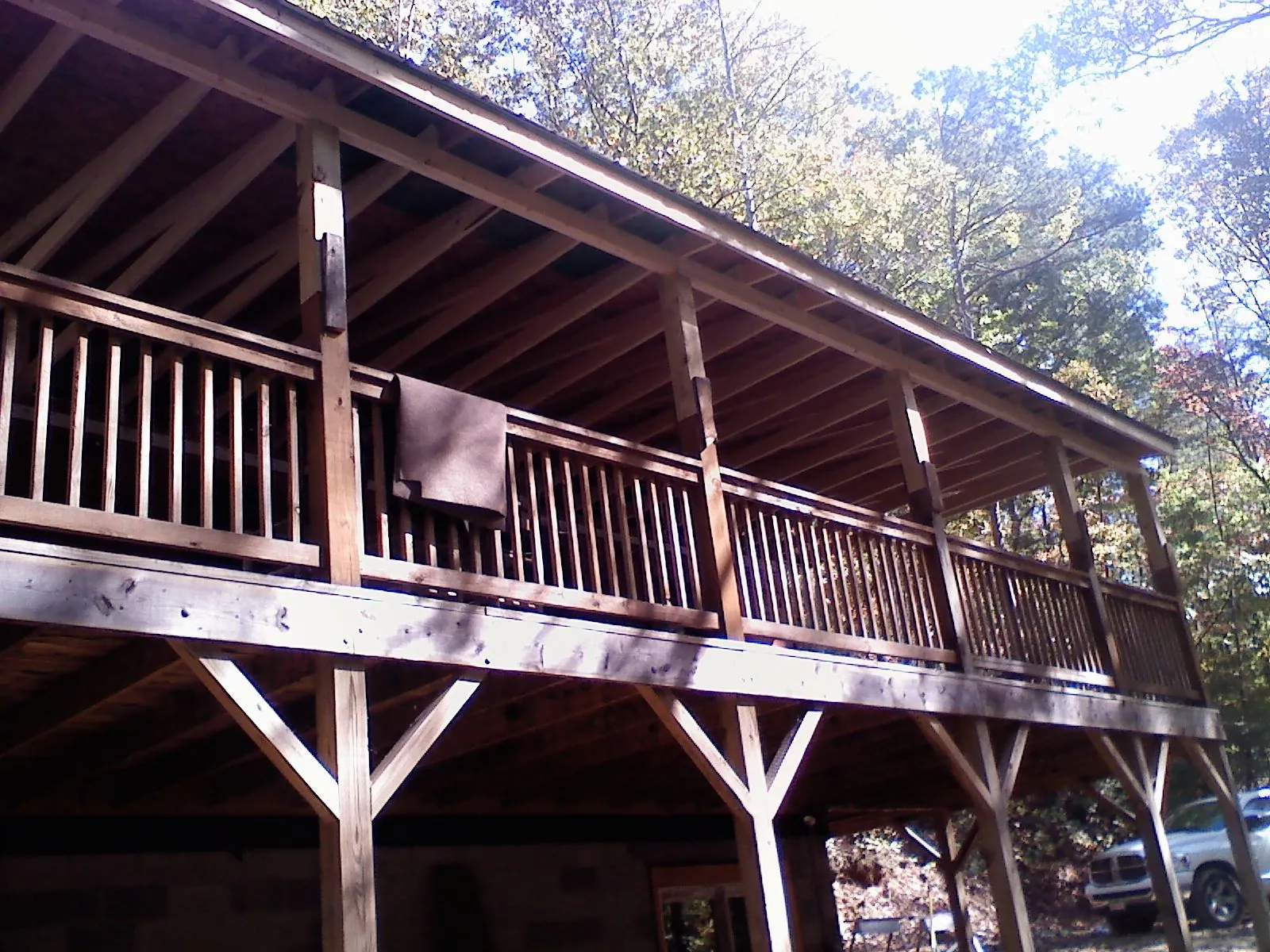 Timber framing under a new elevated porch and deck — Roof Leak Repair in Talbotton by Roofing Brothers
